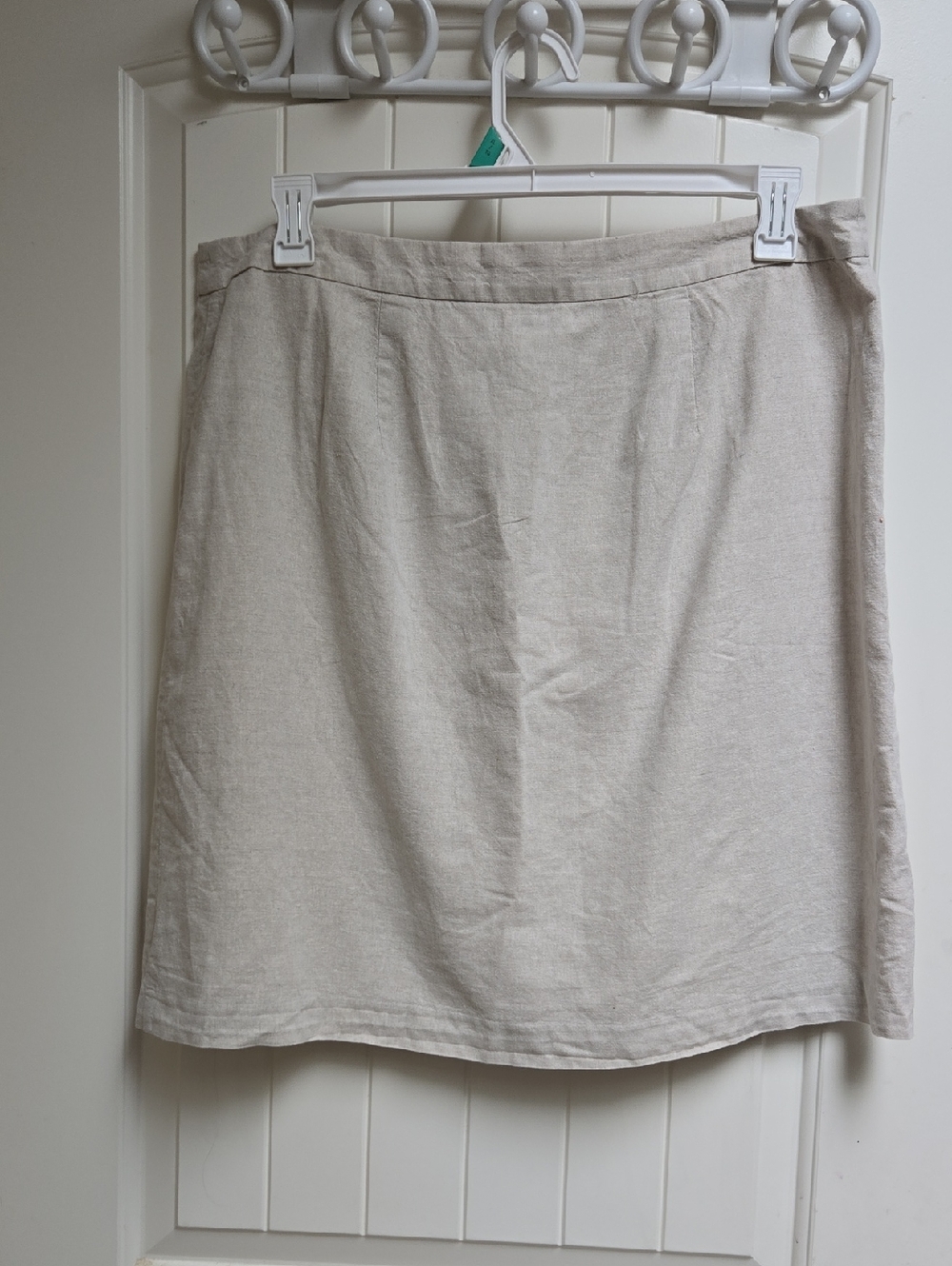 Liz Clayborne Women's Cream A-Line Linen Cotton Blend Skirt Plus size 14